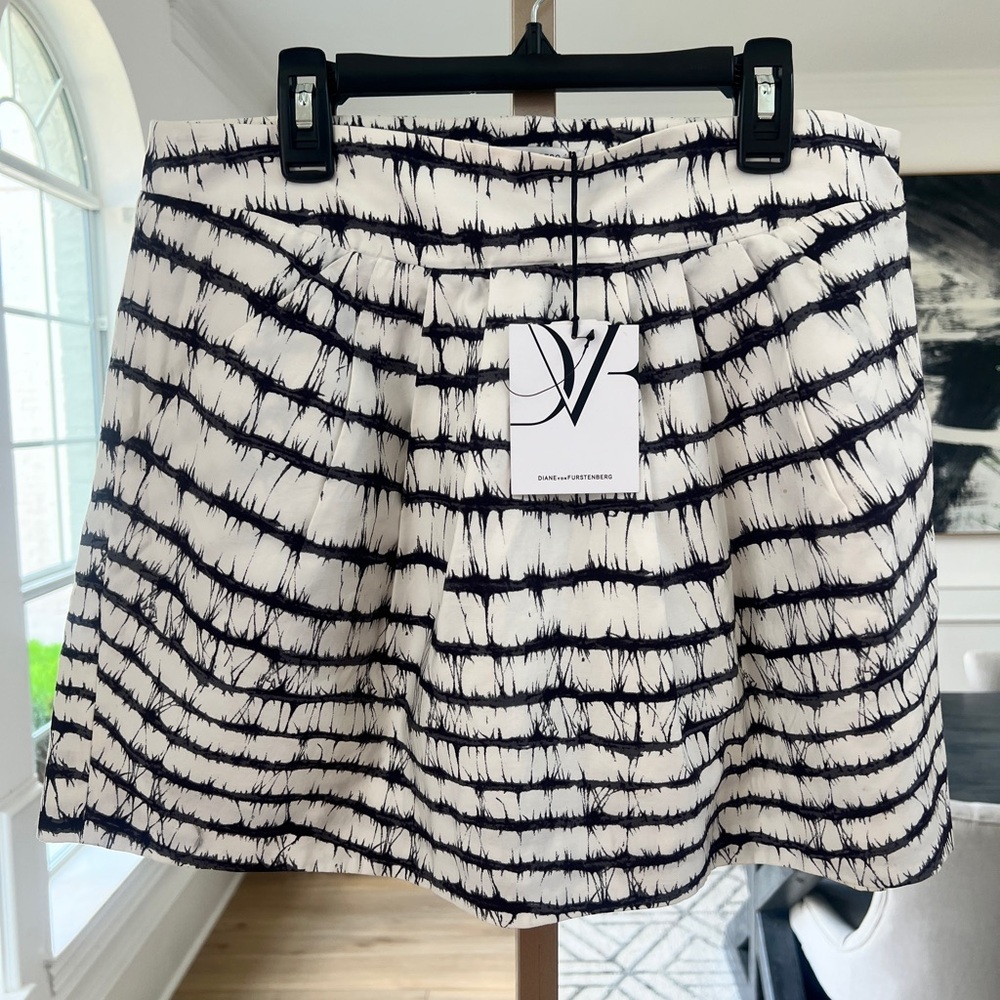 Diane Von Furstenberg Jan Cotton Poplin Striped Skirt